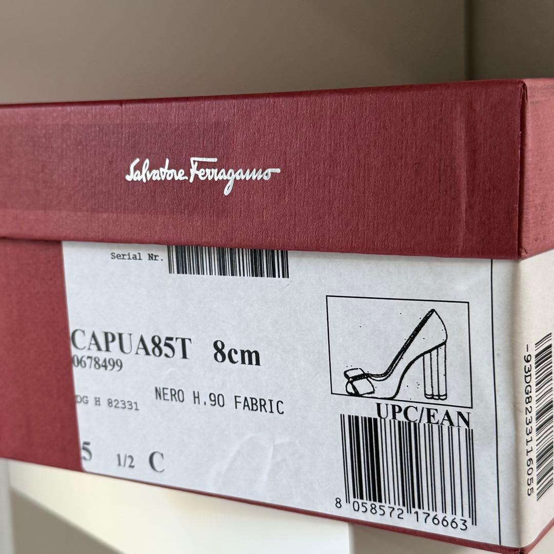 Ferragamo CAPUA85T 黒パンプス 5 1/2C