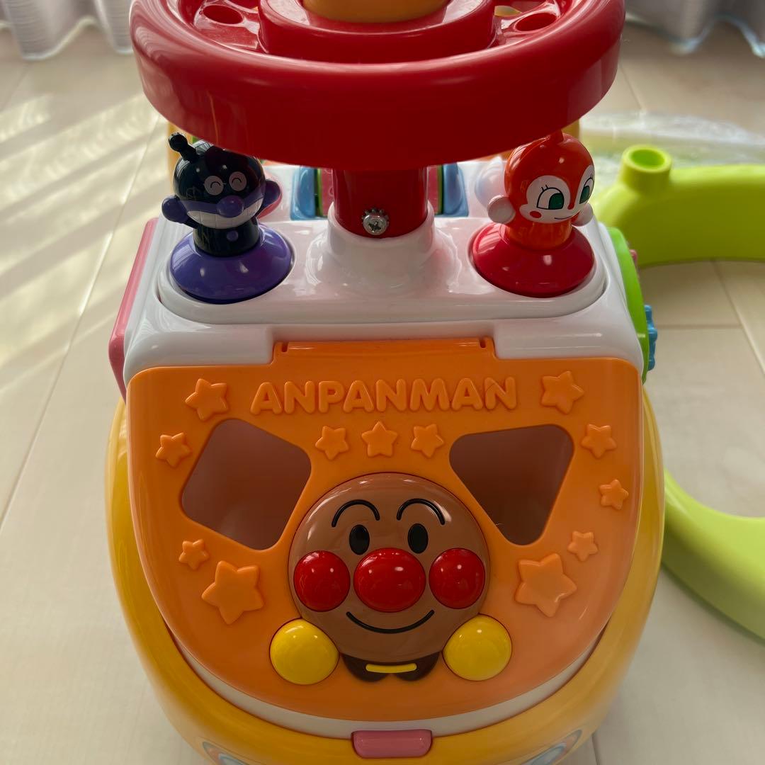 アンパンマン よくばりビジーカーDX　押し棒+ガード付き 一部新品