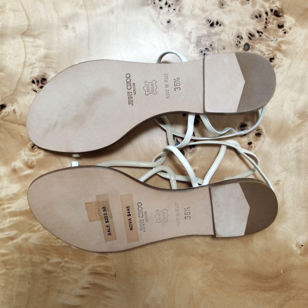 未使用 JIMMY CHOO レザー サンダル ホワイト サンダル ホワイト