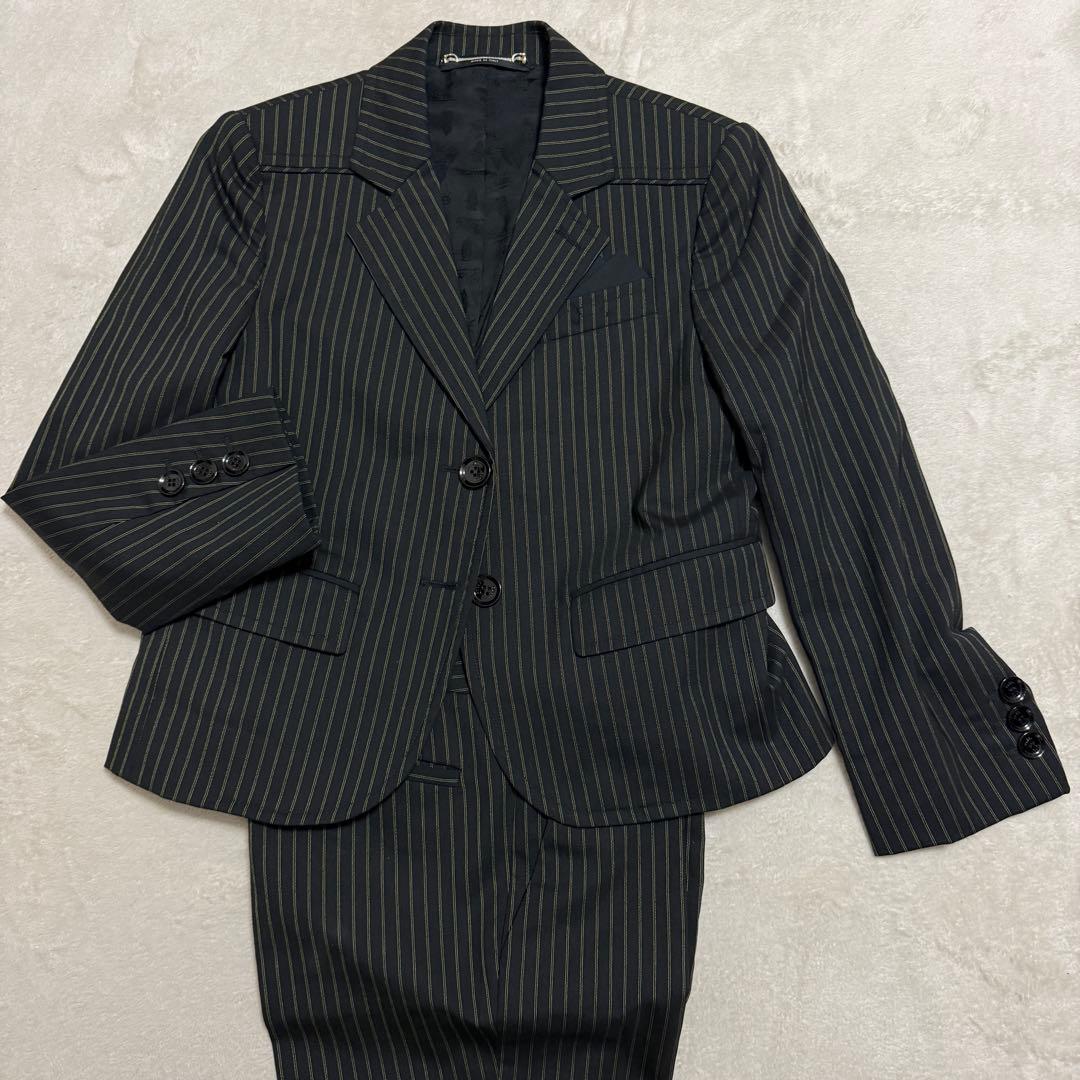 美品　グッチ　スーツセット　パンツ　黒　ストライプ　40(L) 38(M)短丈