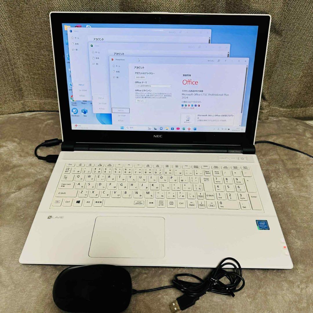 S241 NECノートパソコンSSDメモリ8G高速Windows11オフィス付き