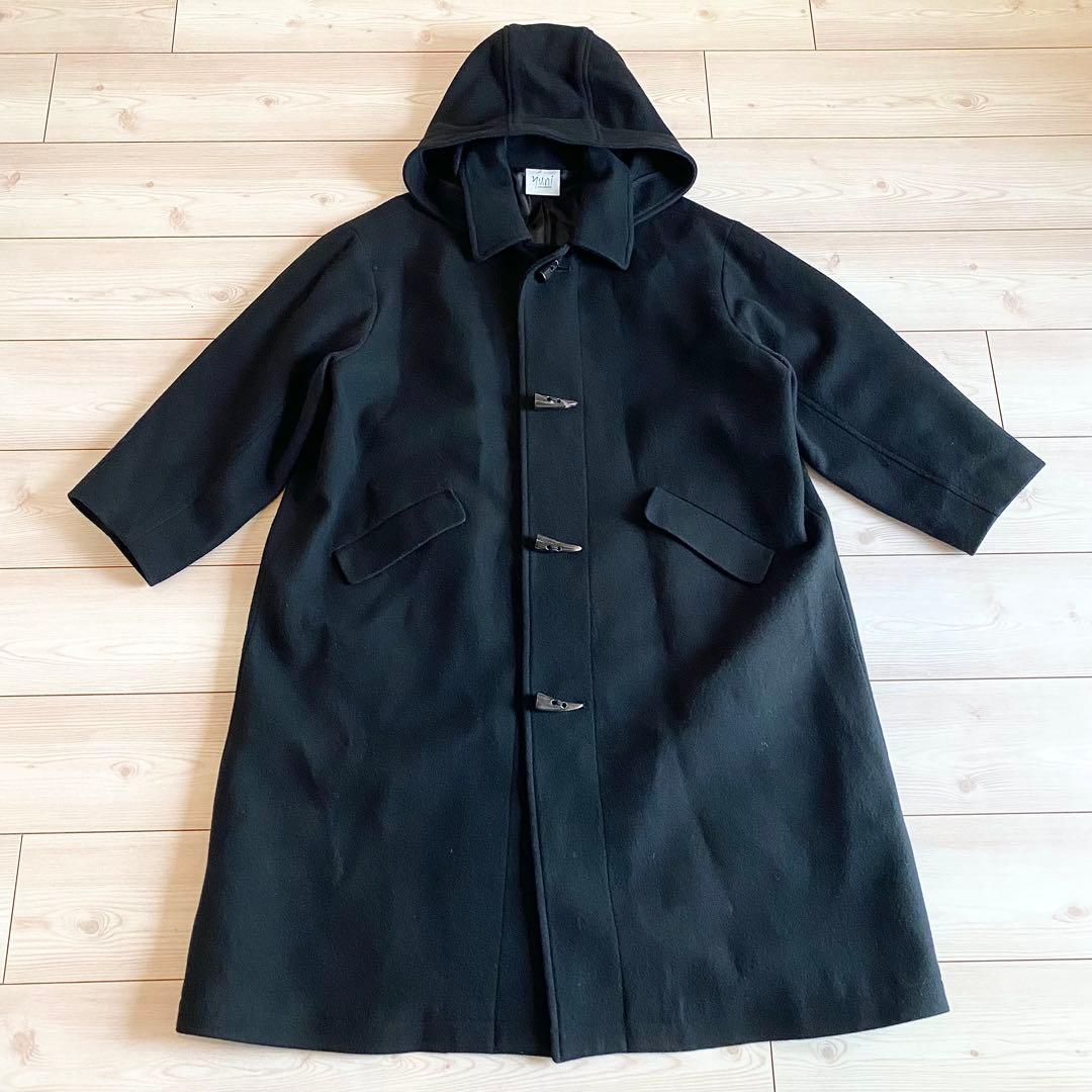 美品 yuni スーパー100 トグルボタンコート 黒 ゆったり