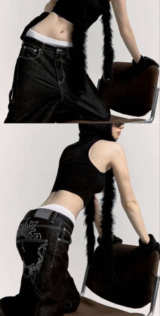 KASHIKO デニムパンツ ブラック S