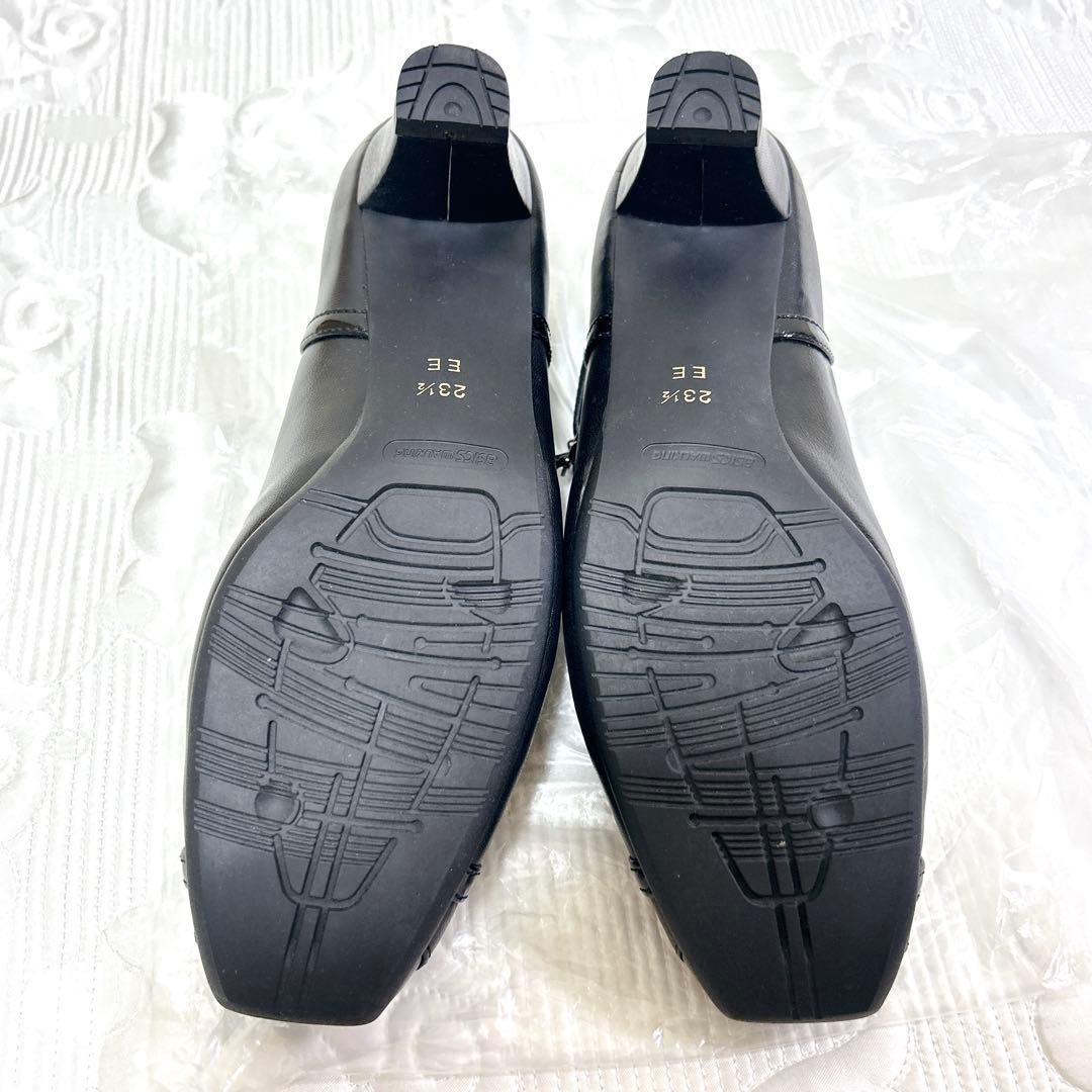 極美品❤︎アシックス ペダラ パンプス リボン ストラップ レザー 23.5 2E