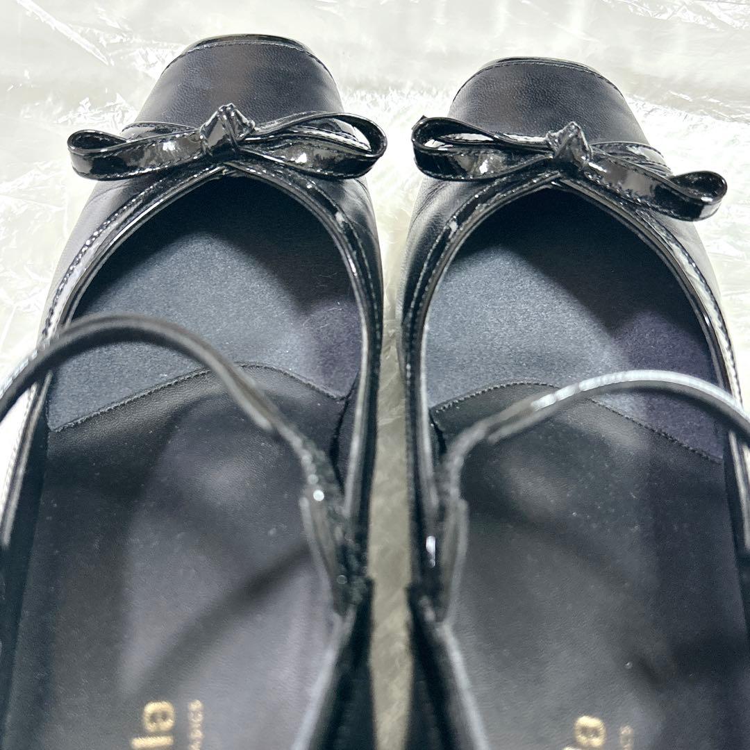 極美品❤︎アシックス ペダラ パンプス リボン ストラップ レザー 23.5 2E