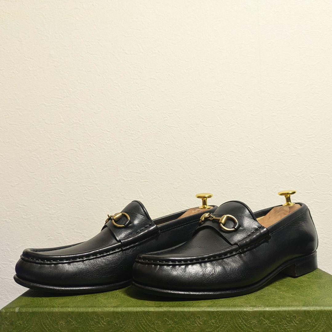 美品　GUCCI　ホースビットローファー　ヴィンテージ　黒　金　37 1/2C