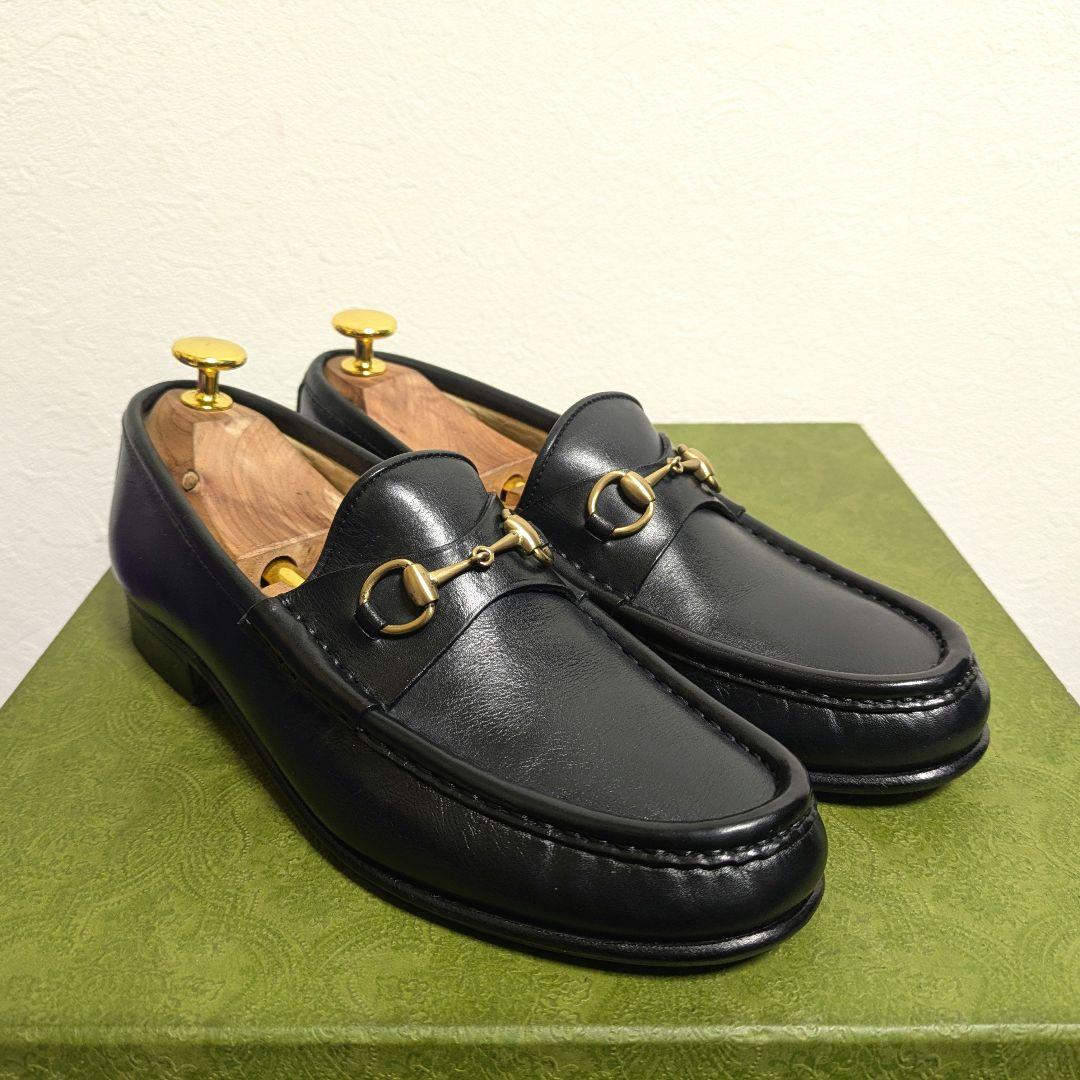 美品　GUCCI　ホースビットローファー　ヴィンテージ　黒　金　37 1/2C