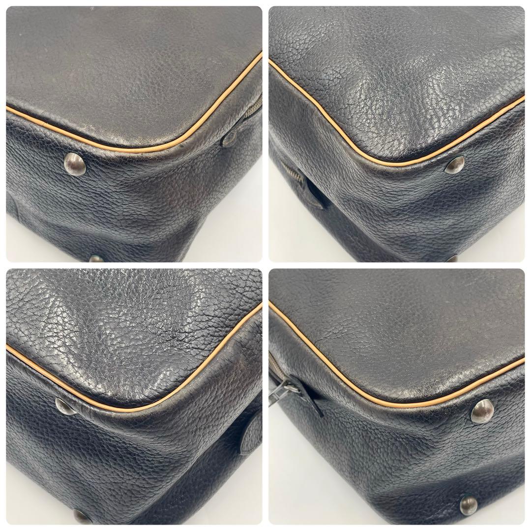 HERMES ヴィクトリア アルデンヌ ショルダーバッグ 〇I刻印 ブラック