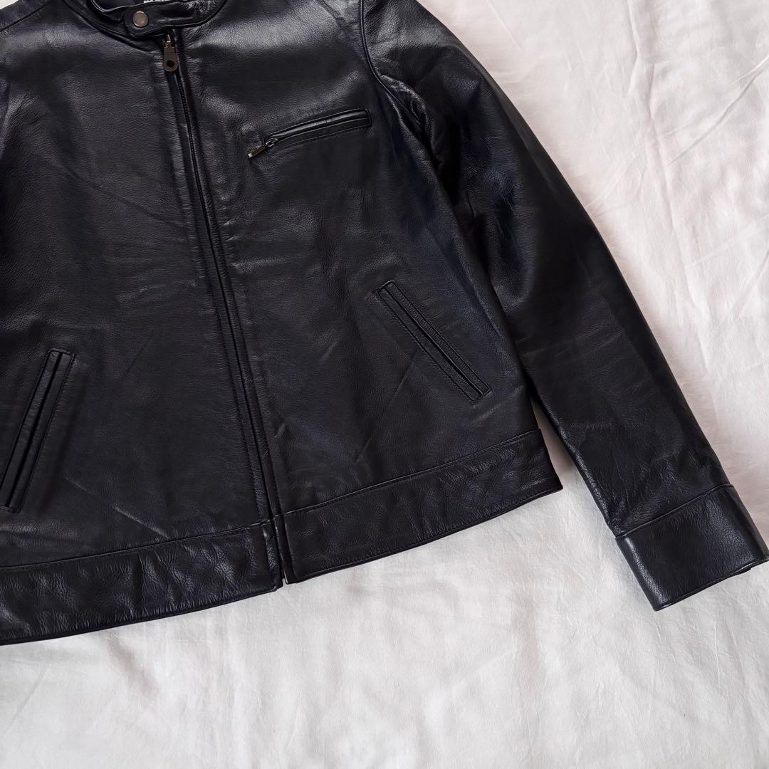 大人気！MOUSSY 牛革 シングル ライダース レザー ジャケット