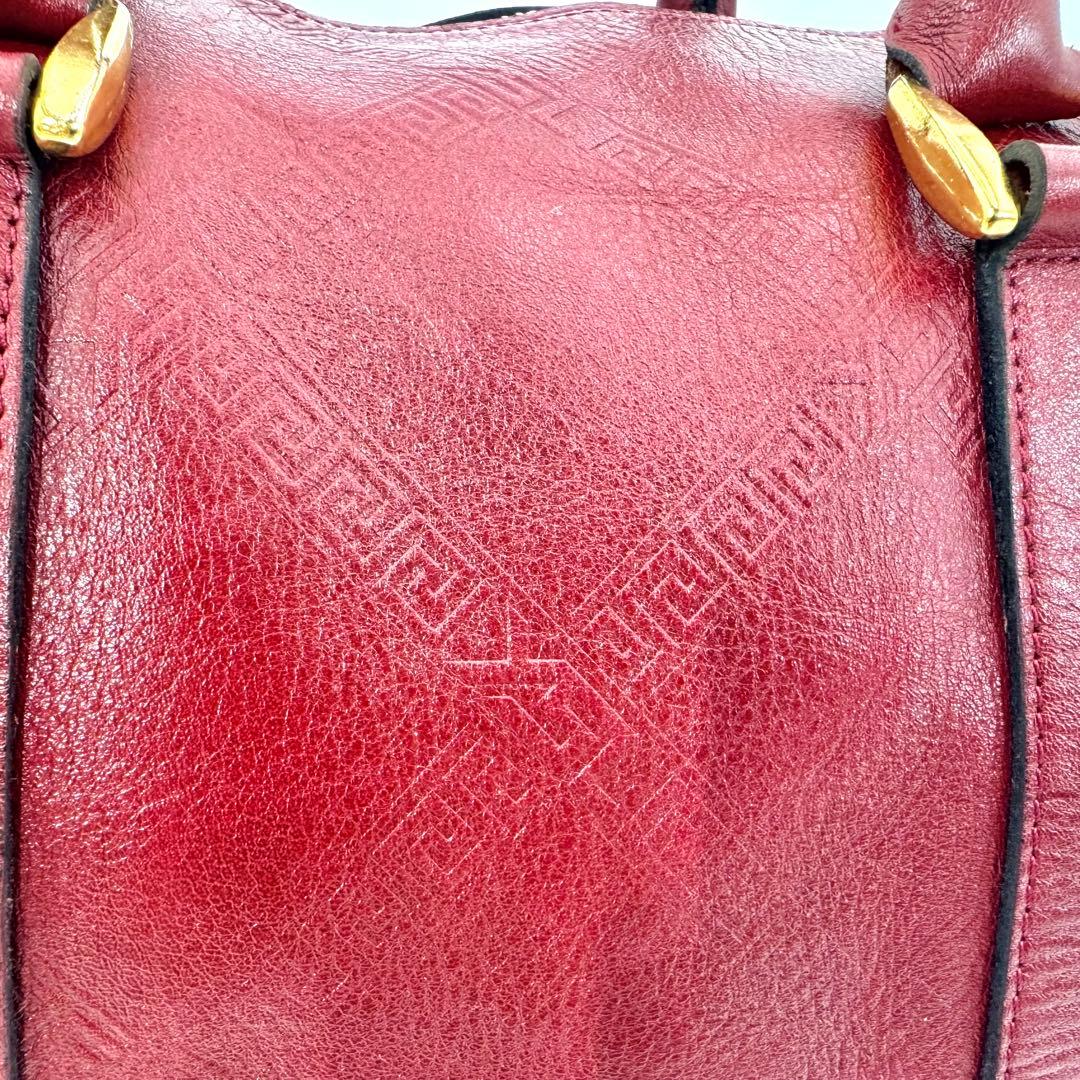 ✨良品✨イヴ・サンローラン ボストンバッグ カサンドラ エンボス 大容量 レッド