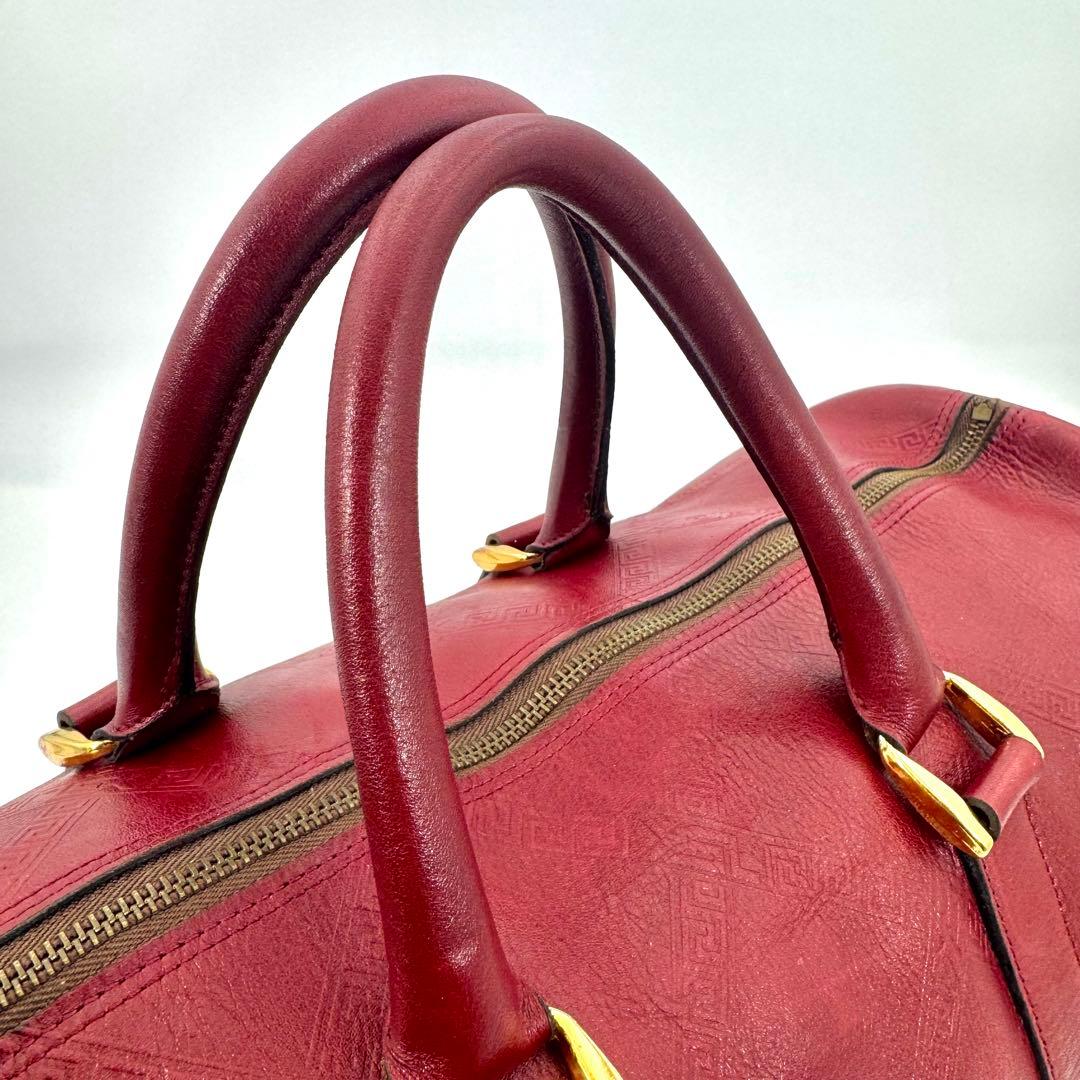 ✨良品✨イヴ・サンローラン ボストンバッグ カサンドラ エンボス 大容量 レッド