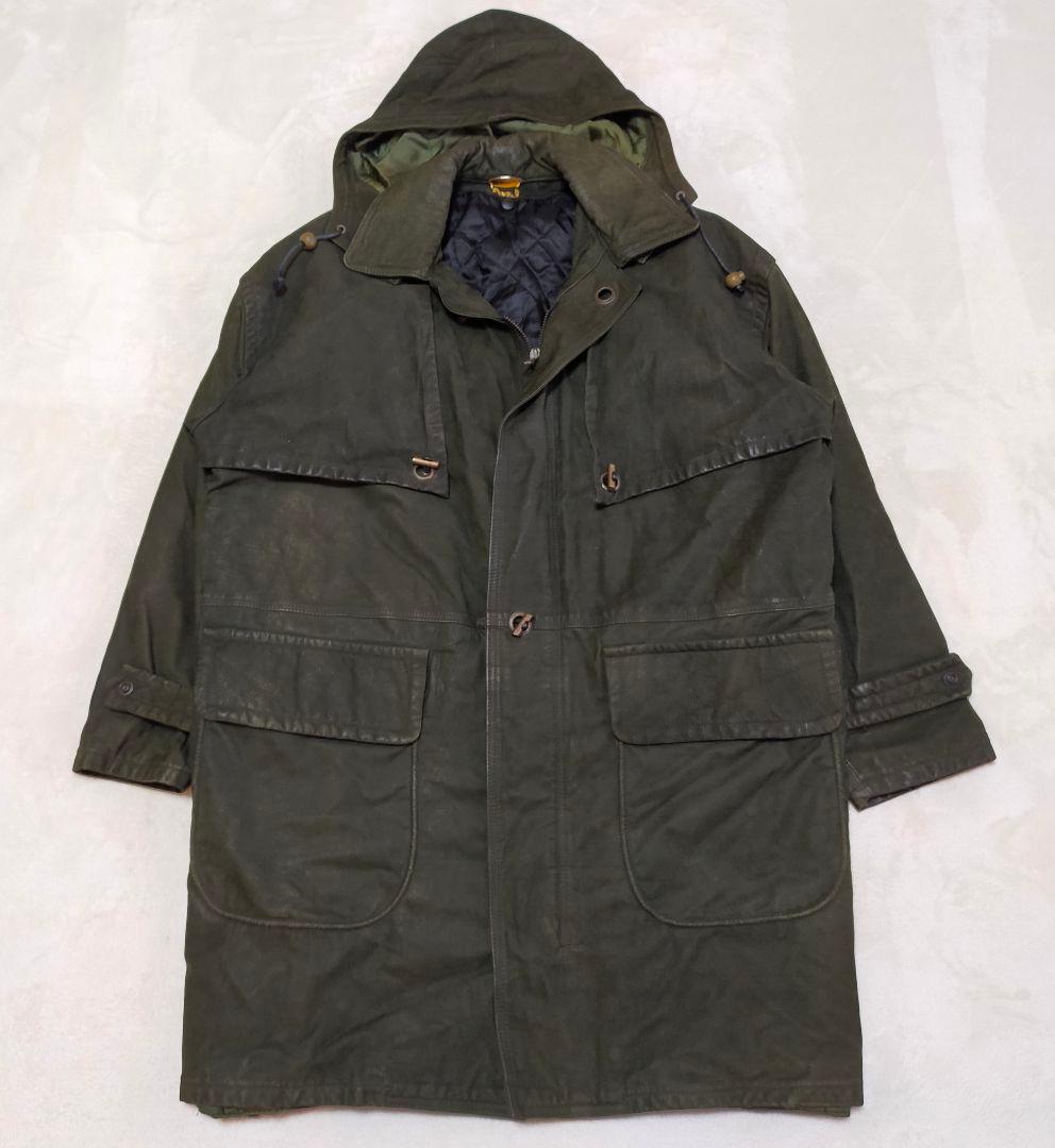 80S 90S　イタリア製　ユーロヴィンテージ　48　オールレザー　モッズコート