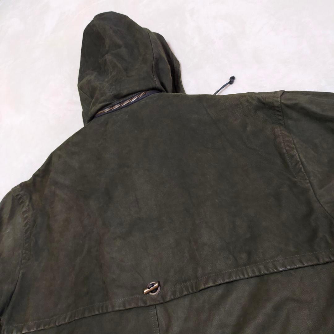 80S 90S　イタリア製　ユーロヴィンテージ　48　オールレザー　モッズコート