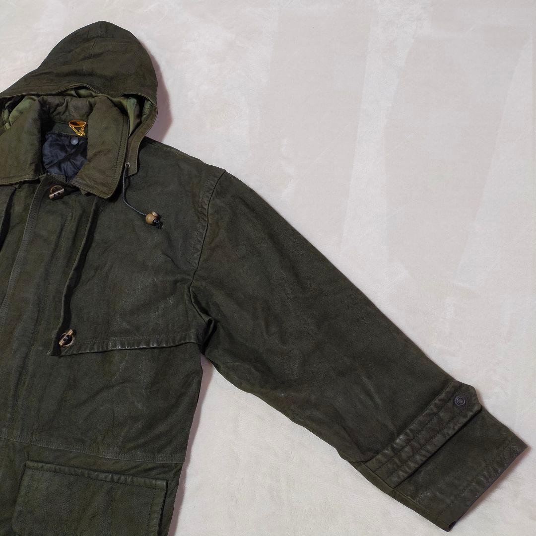 80S 90S　イタリア製　ユーロヴィンテージ　48　オールレザー　モッズコート