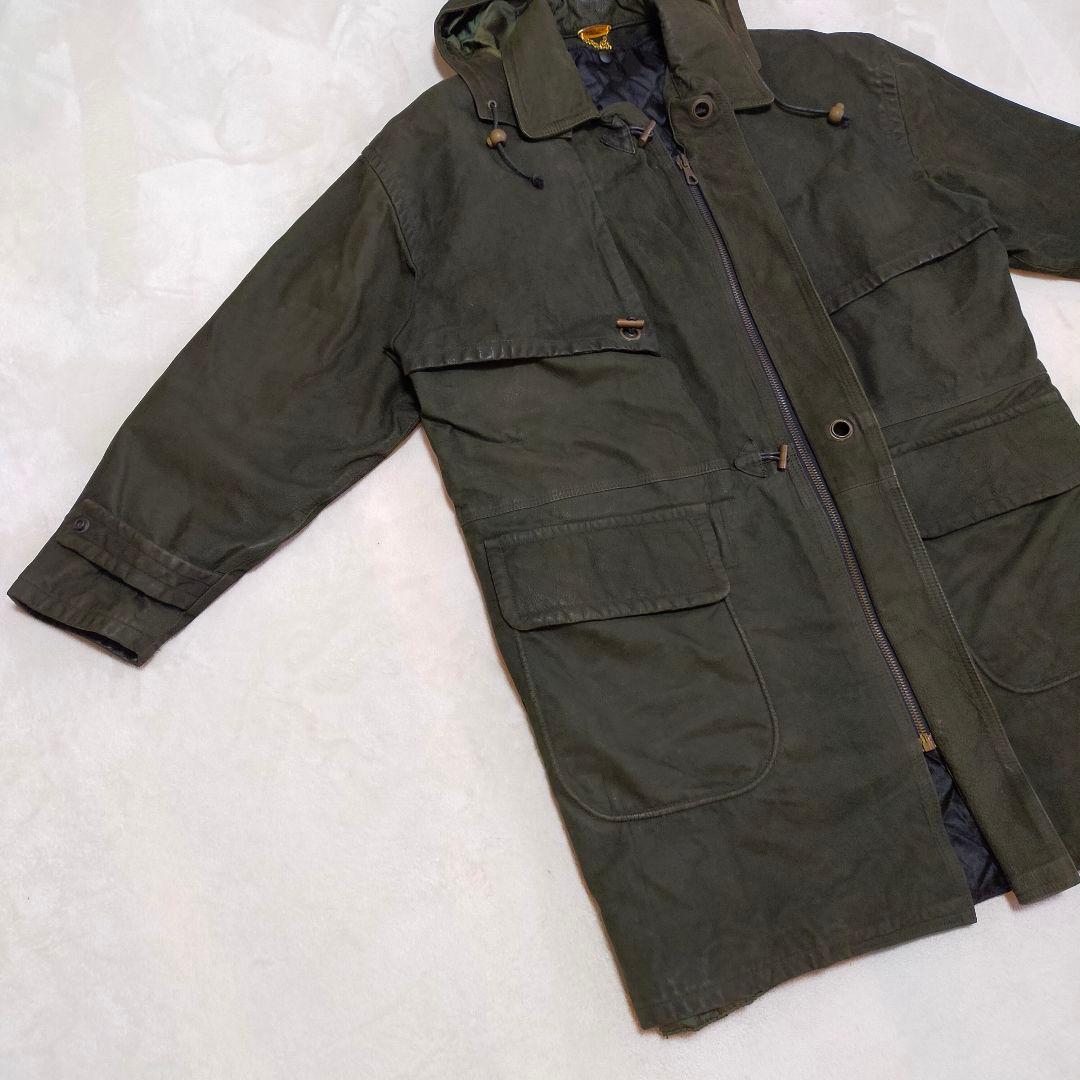 80S 90S　イタリア製　ユーロヴィンテージ　48　オールレザー　モッズコート