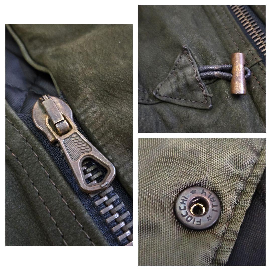 80S 90S　イタリア製　ユーロヴィンテージ　48　オールレザー　モッズコート