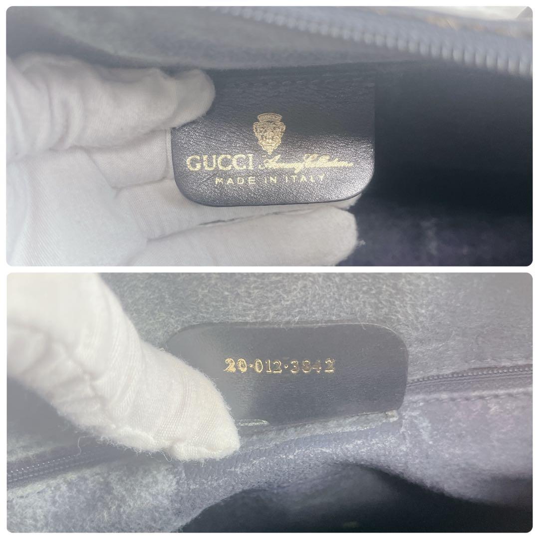 GUCCI グッチ ミニボストンバッグ シェリーライン GGスプリーム ネイビー