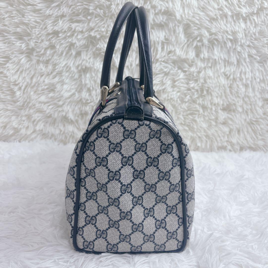GUCCI グッチ ミニボストンバッグ シェリーライン GGスプリーム ネイビー