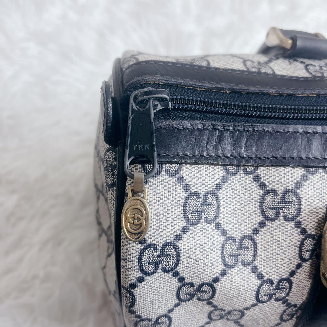 GUCCI グッチ ミニボストンバッグ シェリーライン GGスプリーム ネイビー