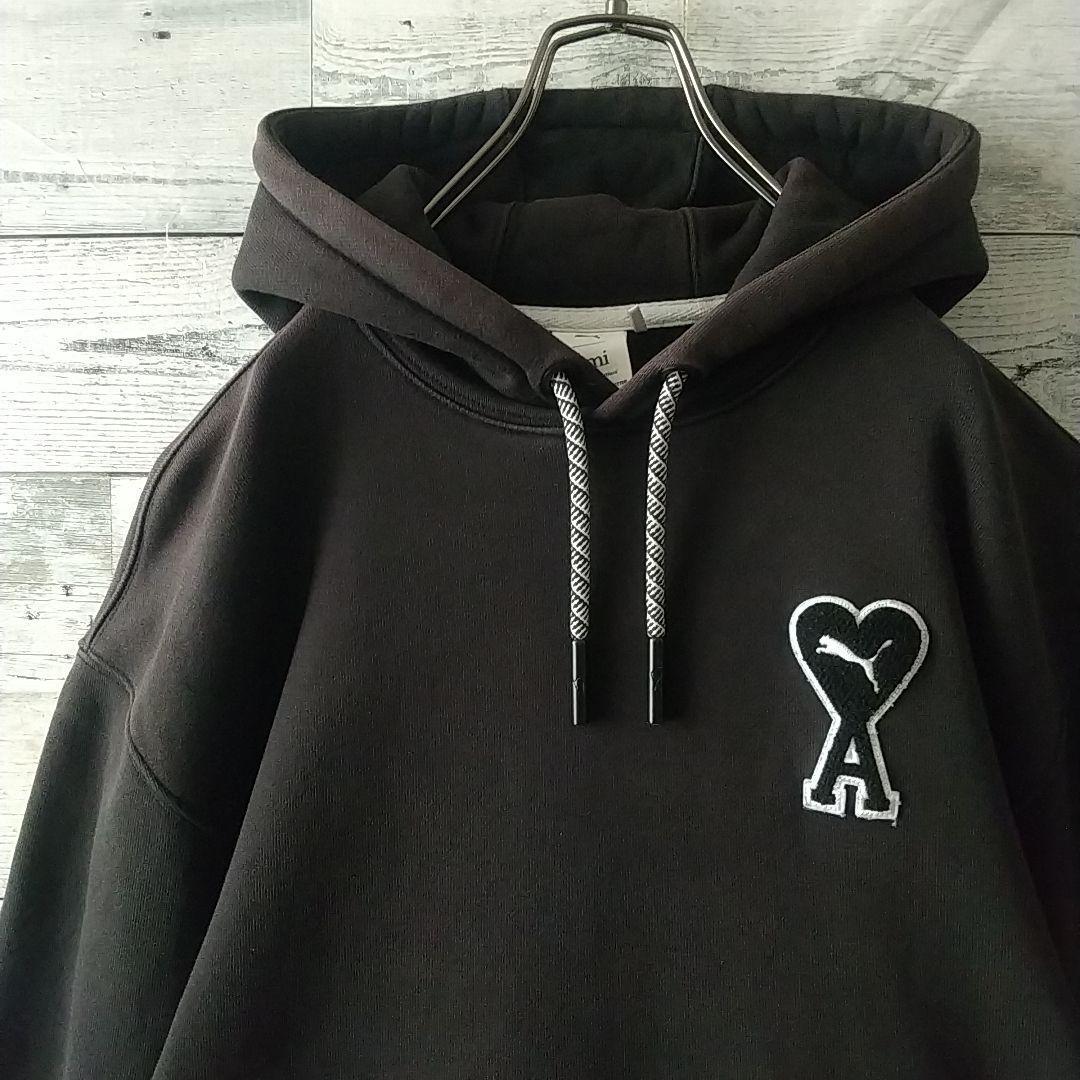 人気コラボ☆puma × ami paris 刺繍ロゴ パーカー M ブラック