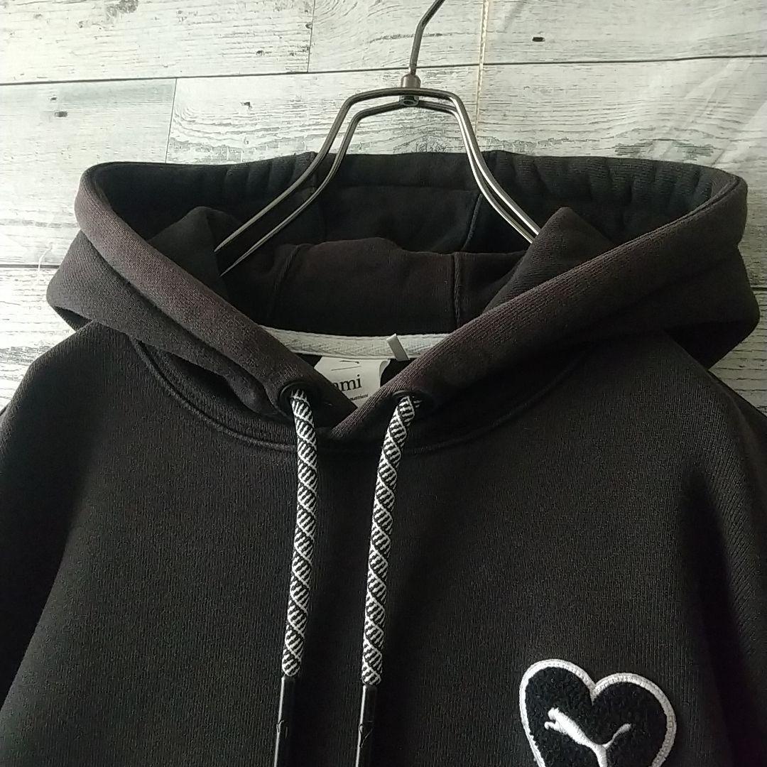 人気コラボ☆puma × ami paris 刺繍ロゴ パーカー M ブラック