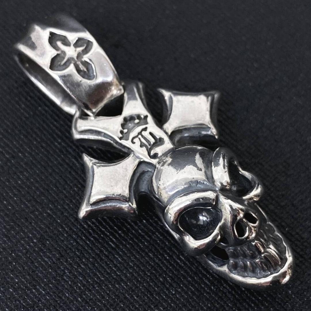 Bill Wall Leather シルバー カスタム クロス スカルペンダント