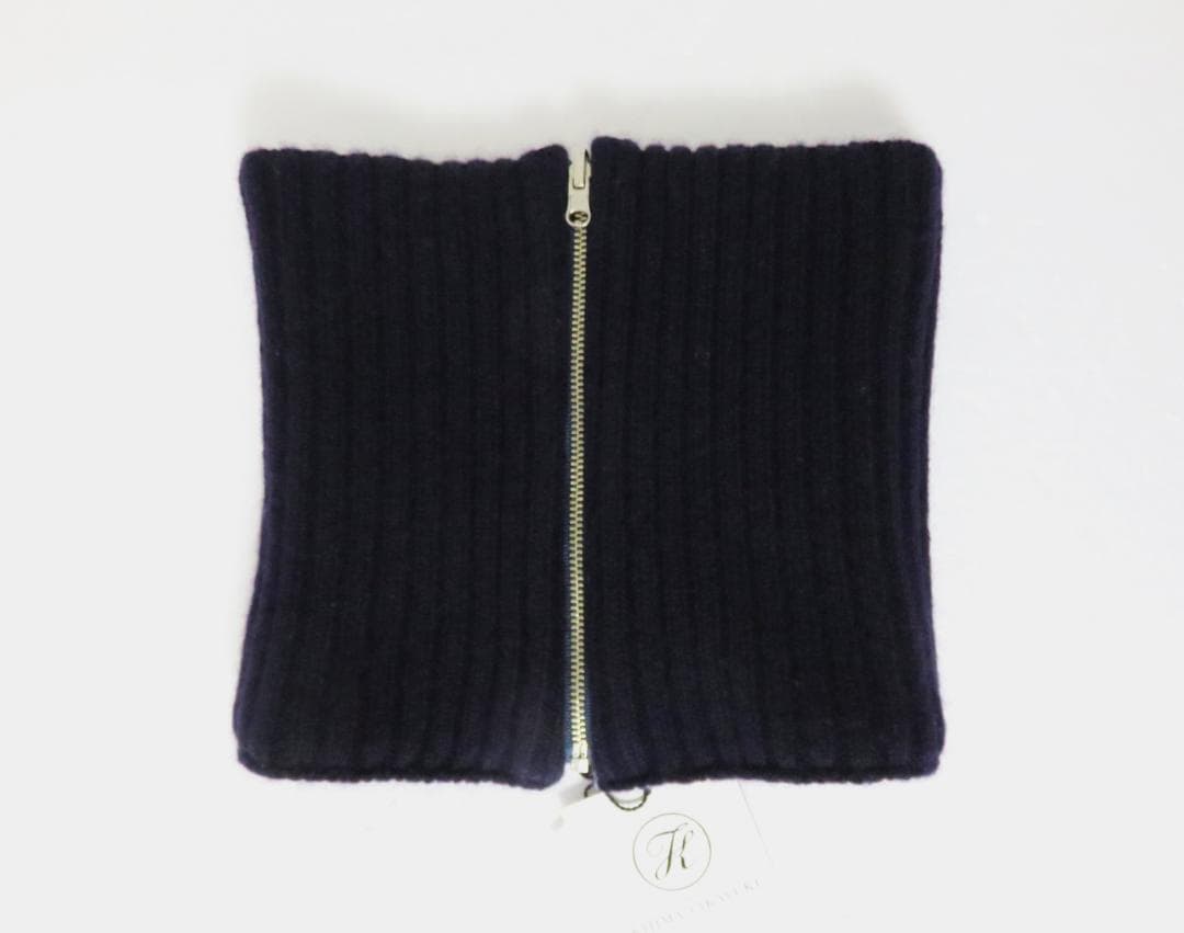 KIJIMA TAKAYUKI カシミヤ ニット ネックウォーマー ネイビー