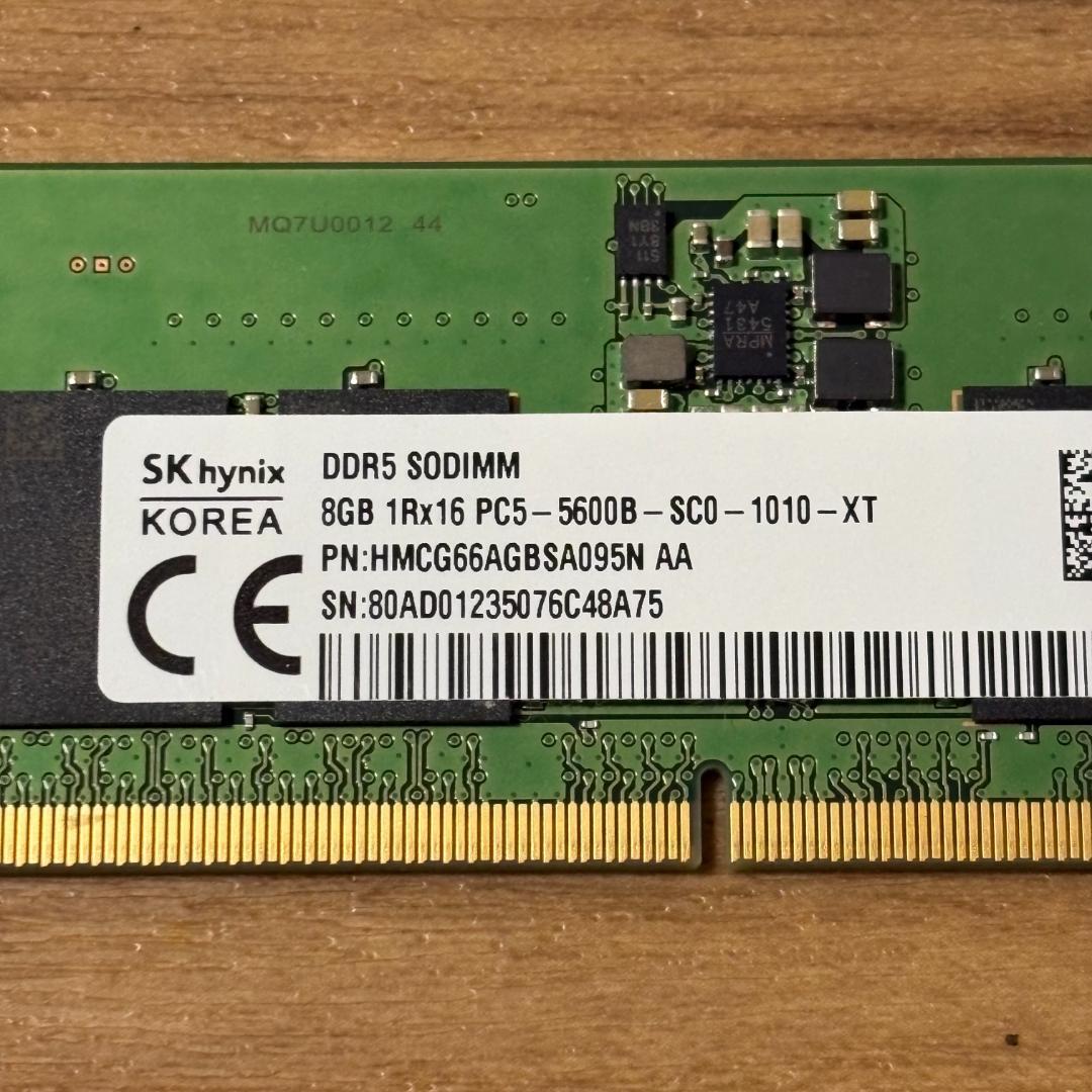 【動作確認済】SKhynix DDR5 8GB 5600MHz メモリー 2枚