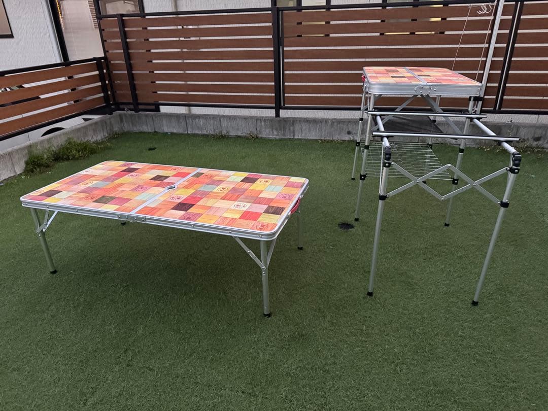 コールマン アウトドアテーブル2点セット ナチュラルモザイク