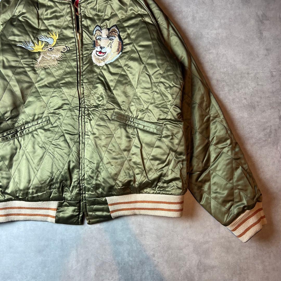 ✅新品　スカジャン　スーベニアジャケット　別珍　ベロア　リバーシブル　両面　L