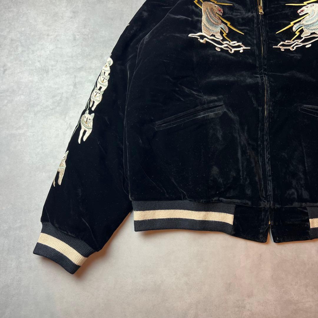 ✅新品　スカジャン　スーベニアジャケット　別珍　ベロア　リバーシブル　両面　L