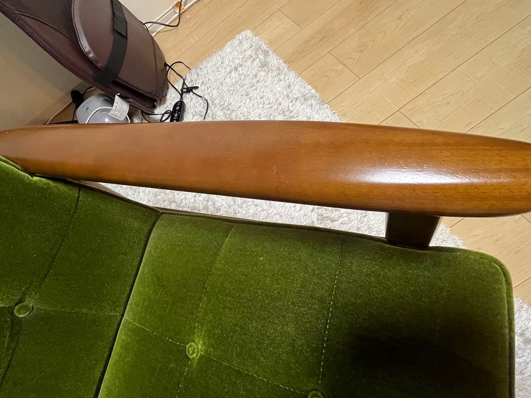 カリモク　kチェア　1シーター　モケットグリーン karimoku 美品