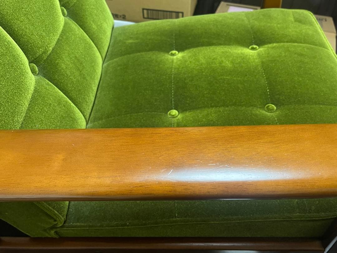 カリモク　kチェア　1シーター　モケットグリーン karimoku 美品