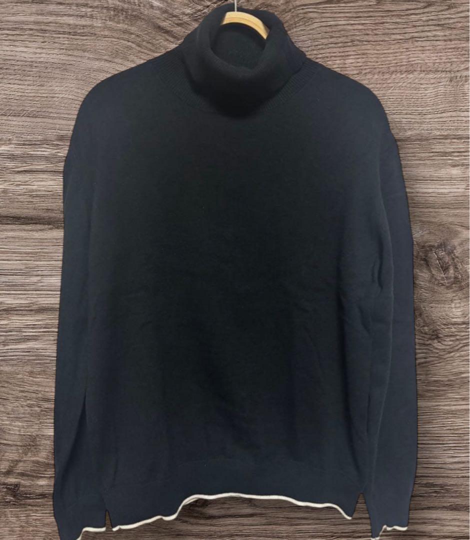 ◆muta ムータ　メンズタートルセーター　ブラック　sizeL