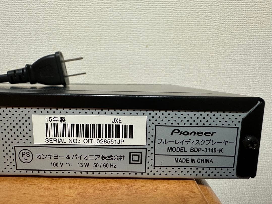 プレーヤー Pioneer Blu-ray PLAYER BDP-3140