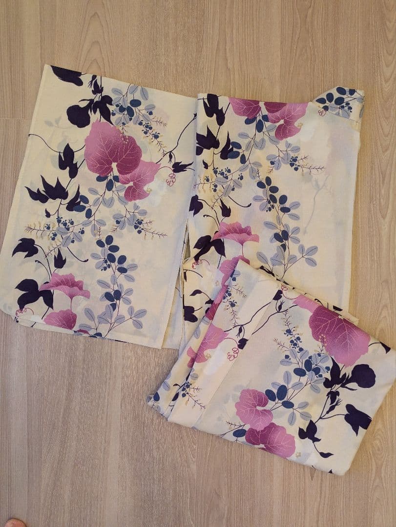 花柄 浴衣・帯セット　撫松庵
