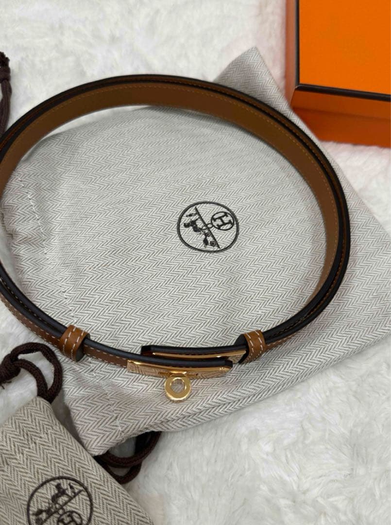 ★HERMES ケリー ベルト18 ゴールド ゴールド金具 W刻印