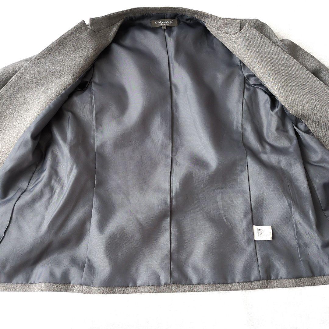 ユナイテッドアローズ　パンツスーツ　グレー　ノーカラージャケット　洗える