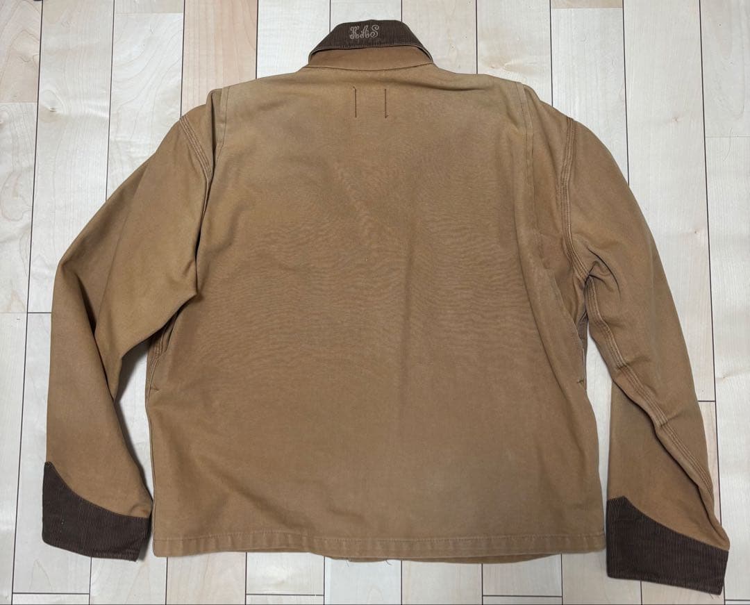 Carhartt 短丈ワークジャケット　コーデュロイ襟・袖　企業ロゴ