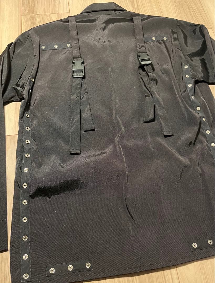 GEOFFREY B. SMALL 比翼 ナイロンシャツ ブラック 変形