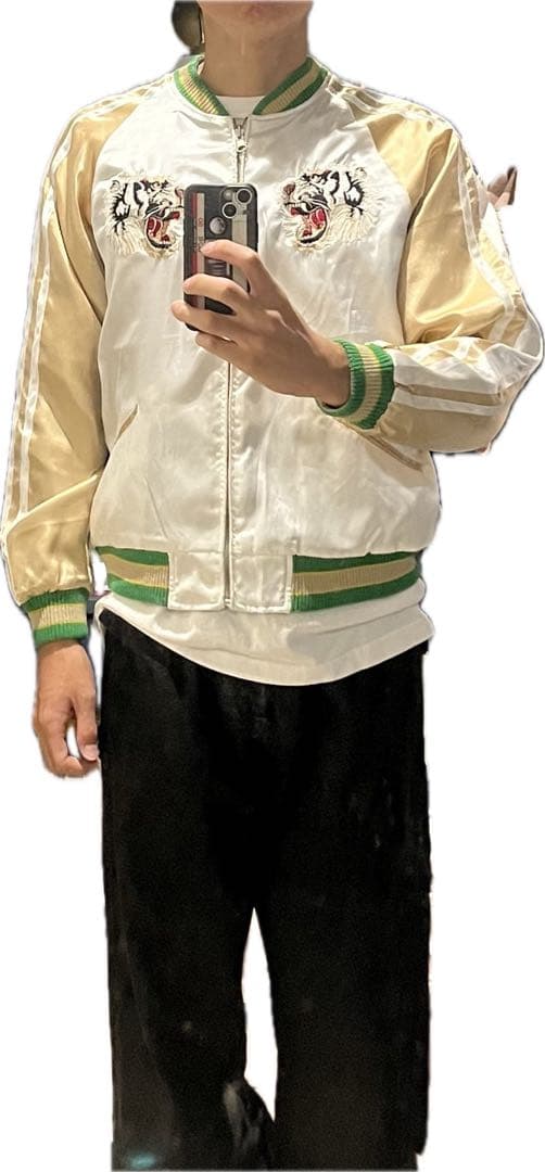 ◆ 90s ◆ ヴィンテージ　リバーシブル　刺繍　 スカジャン