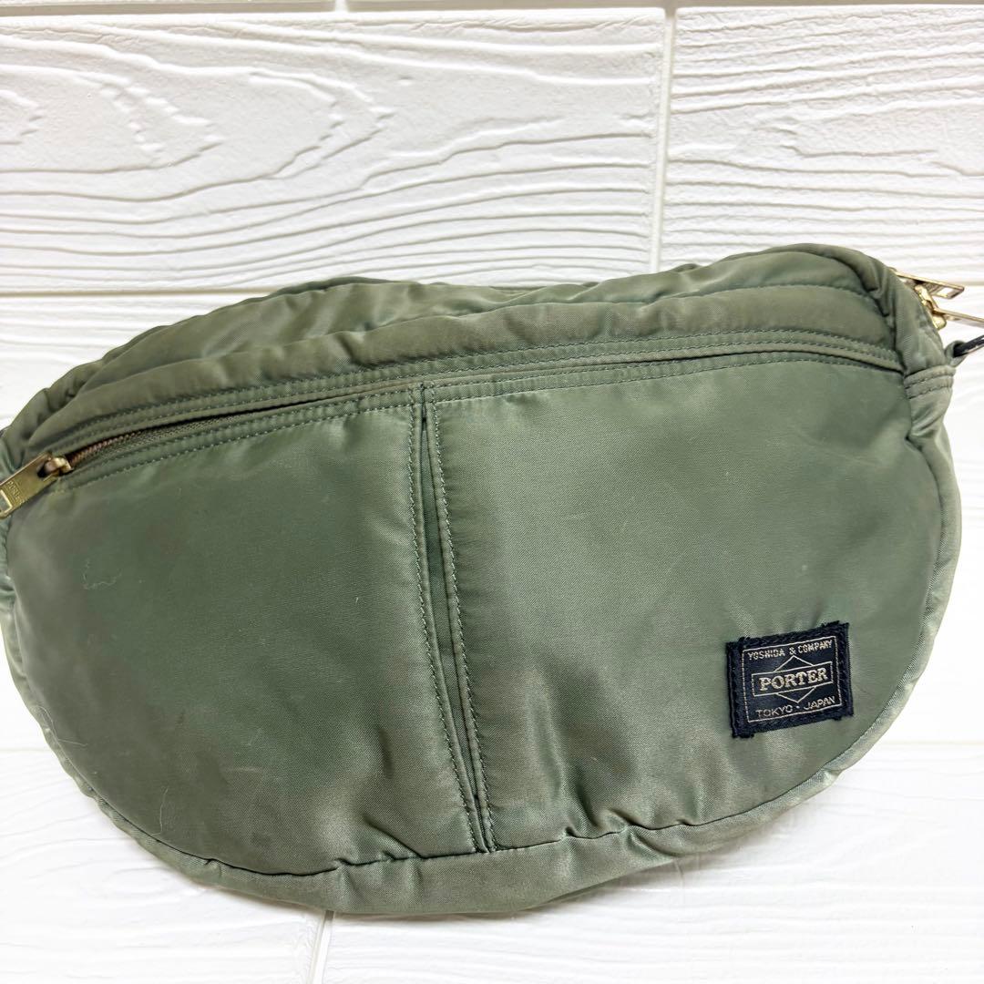 【人気】PORTER タンカー ショルダーバッグ セージグリーン ハーフムーン