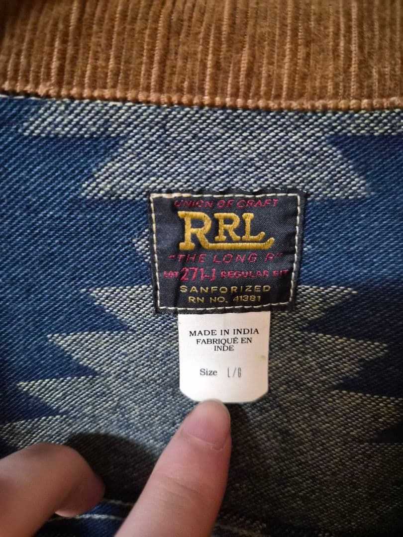 RRL 幾何学模様デニムジャケット L/8