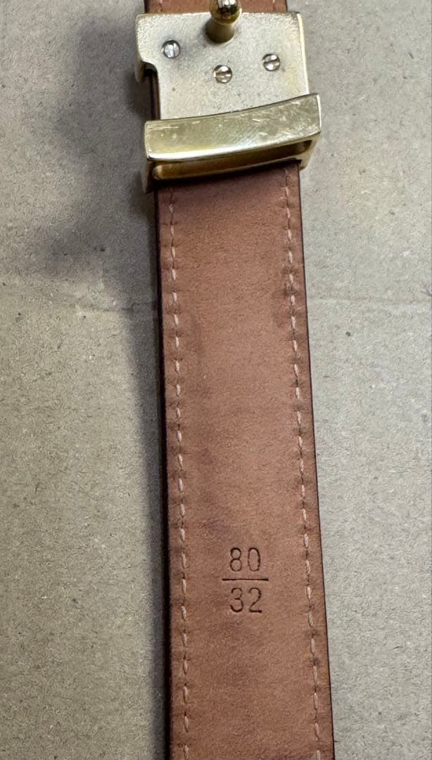 中古美品 LOUIS VUITTON ブラウン ベルト 80/32 箱付