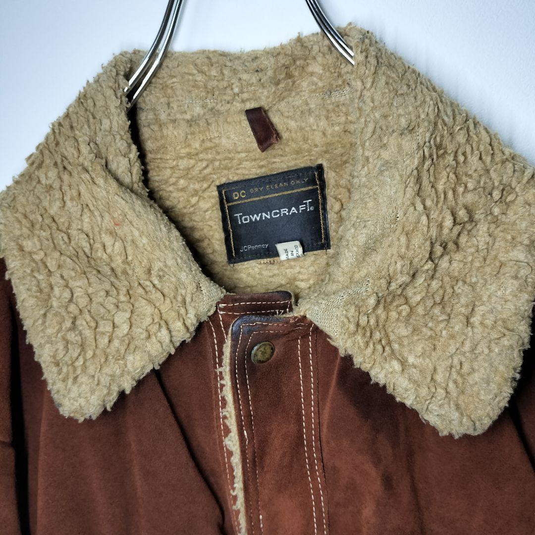 TOWNCRAFT JCPenney 70sスエードレザー ボアジャケット XL
