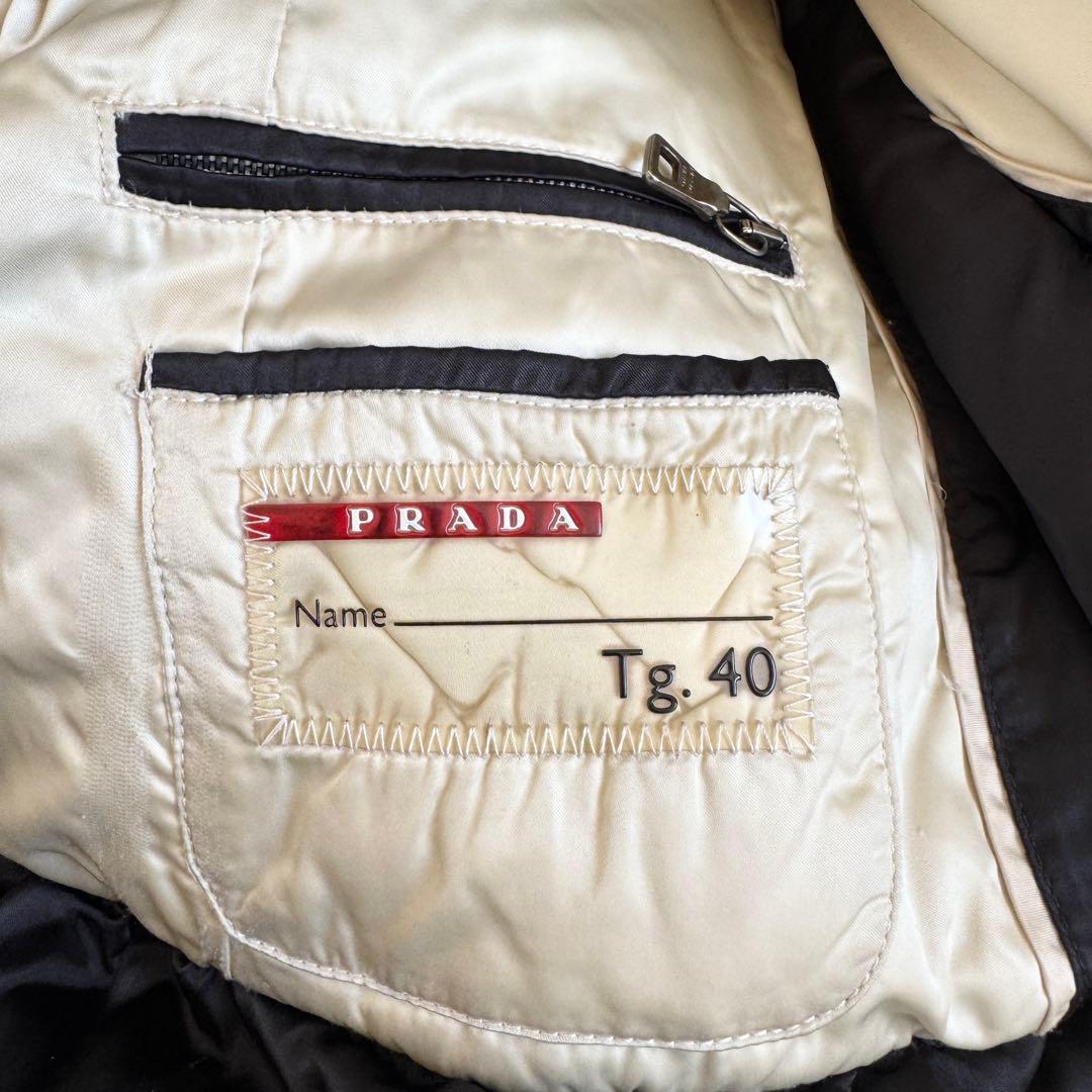 専用　プラダ　ダウンコート　ラクーンファー　ロゴベルト　Lサイズ　ブラック
