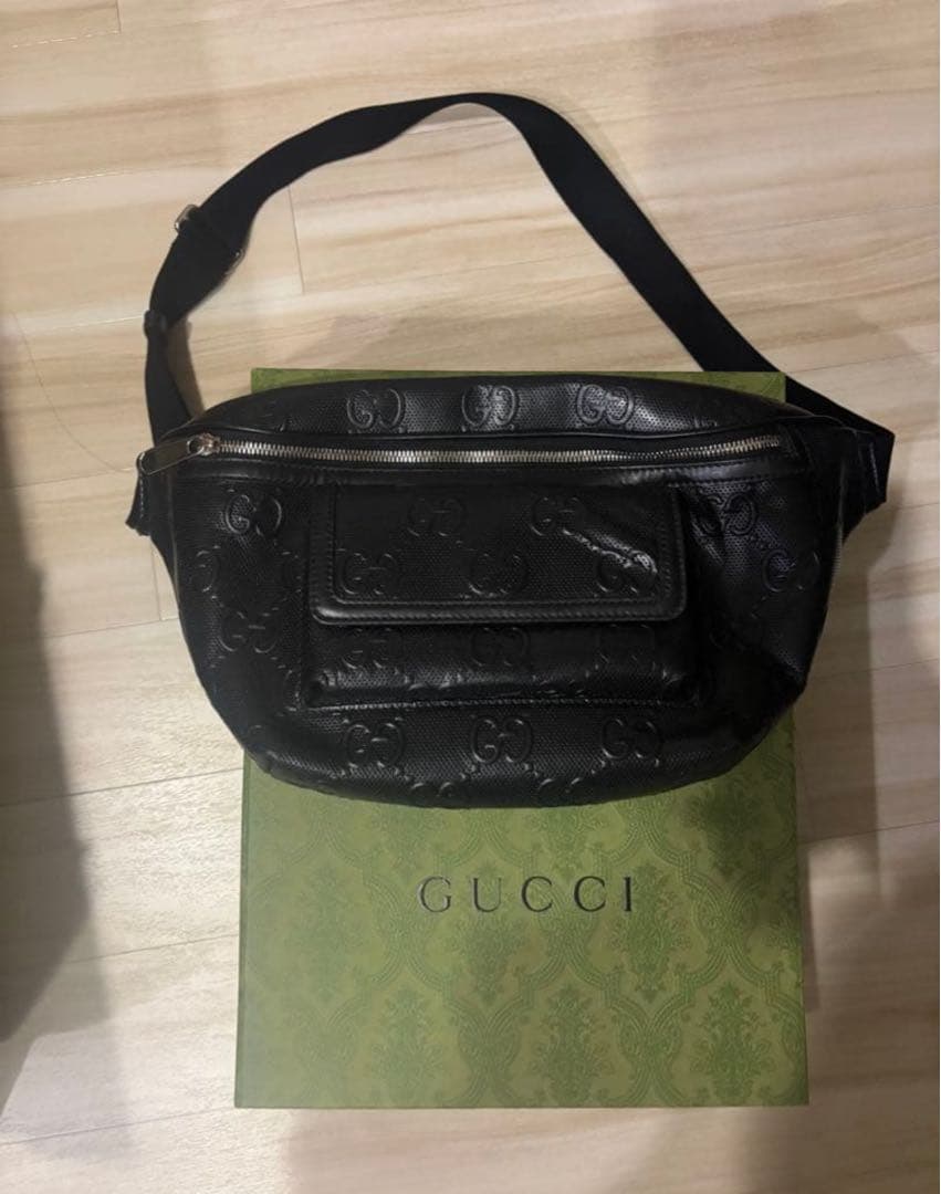 GUCCI グッチ GGエンボス レザー ベルトバッグ即決OK