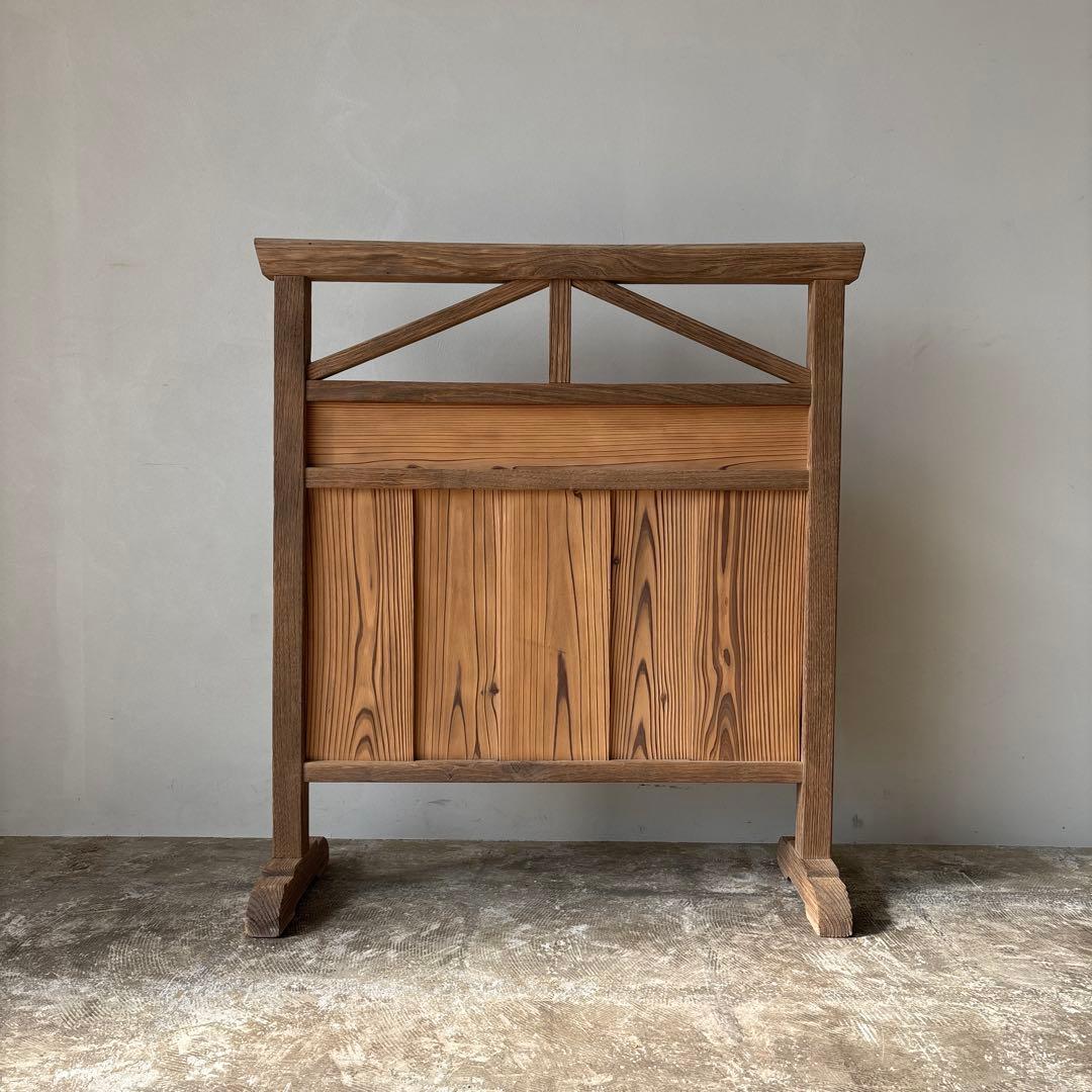 衝立　ついたて　仕切　古道具　剥離家具　アンティーク素地　木地　木肌　希少　時代