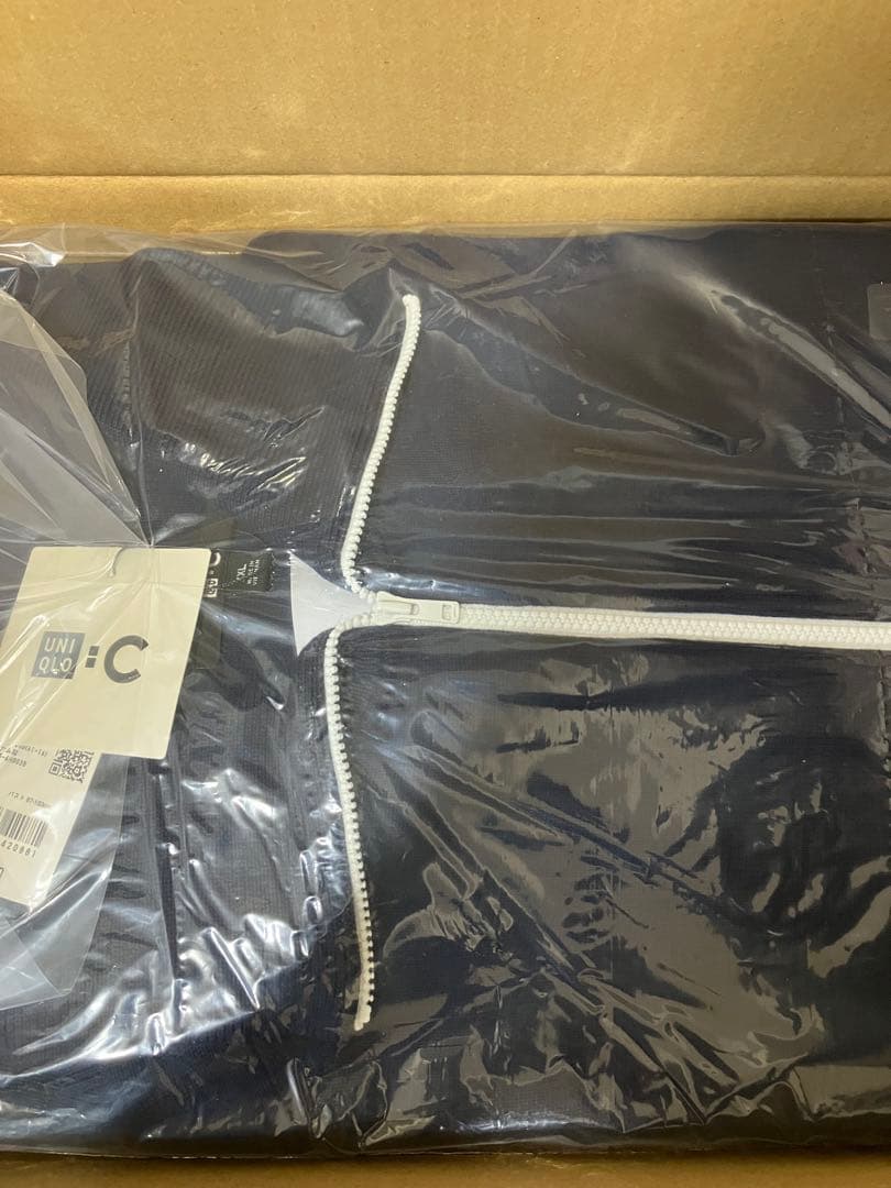 UNIQLO C ミラノリブフルジップカーディガン ネイビーXXL