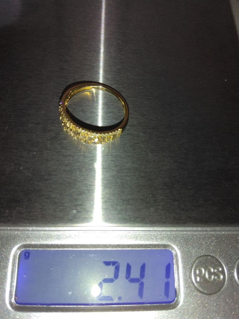 【ご奉仕価格】k18テーパー&ブリリアントカット天然ダイヤモンドパヴェ指輪